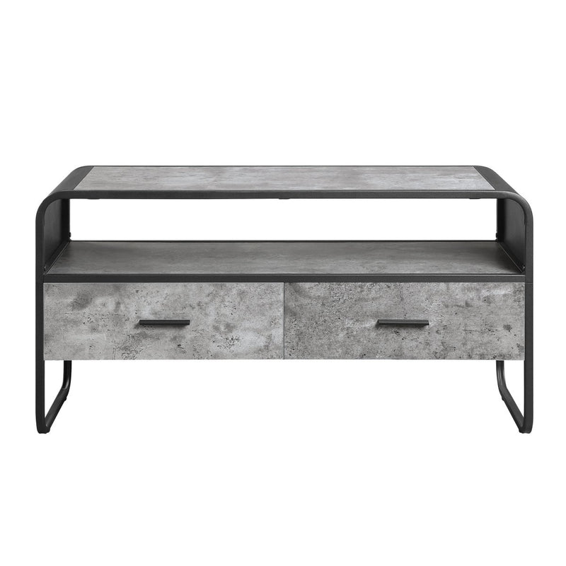 ACME Raziela TV Stand, Concrete Gray & Black Finish LV01143 - Atlantic Fine Furniture Inc