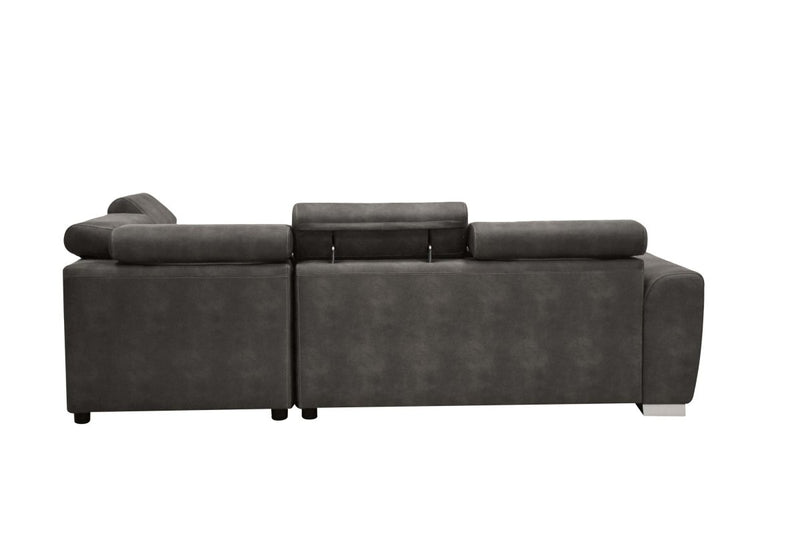 ACME Thelma Sectional Sofa w/Sleeper & Ottoman in Gray Polished Microfiber 50275 - Atlantic Fine Furniture Inc