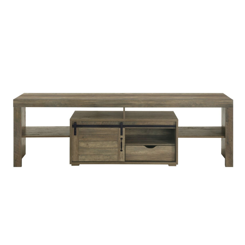 ACME Wasim TV Stand, Rustic Oak Finish LV01102 - Atlantic Fine Furniture Inc