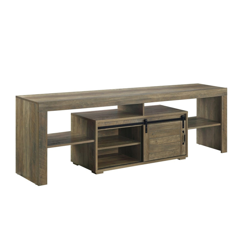 ACME Wasim TV Stand, Rustic Oak Finish LV01102 - Atlantic Fine Furniture Inc