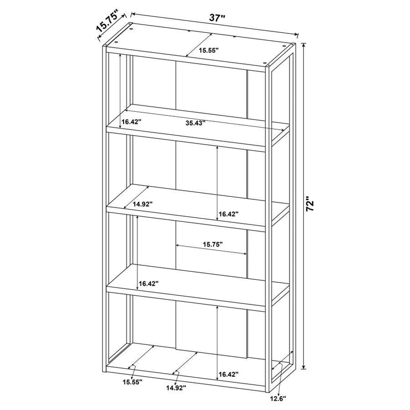 Loomis - 72" 4-Shelf Bookshelf - Whitewashed Gray