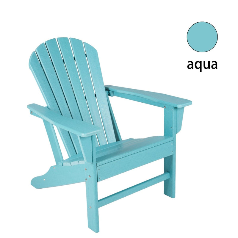 Adirondack Chair Holder HDPE Patio Chairs Weather Resistant Outdoor Chairs for Lawn, Deck, Backyard, Garden, Fire Pit, Plastic Outdoor c - Aqua - Atlantic Fine Furniture Inc