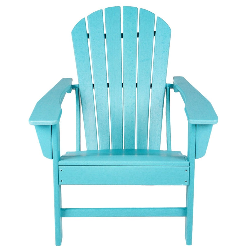 Adirondack Chair Holder HDPE Patio Chairs Weather Resistant Outdoor Chairs for Lawn, Deck, Backyard, Garden, Fire Pit, Plastic Outdoor c - Aqua - Atlantic Fine Furniture Inc