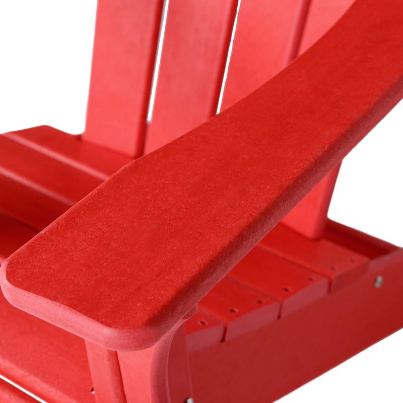 Adirondack Chair Holder HDPE Patio Chairs Weather Resistant Outdoor Chairs for Lawn, Deck, Backyard, Garden, Fire Pit, Plastic Outdoor Chairs - Red - Atlantic Fine Furniture Inc