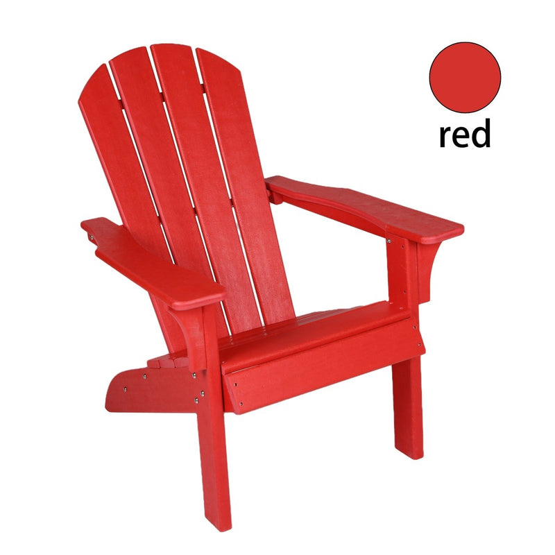 Adirondack Chair Holder HDPE Patio Chairs Weather Resistant Outdoor Chairs for Lawn, Deck, Backyard, Garden, Fire Pit, Plastic Outdoor Chairs - Red - Atlantic Fine Furniture Inc