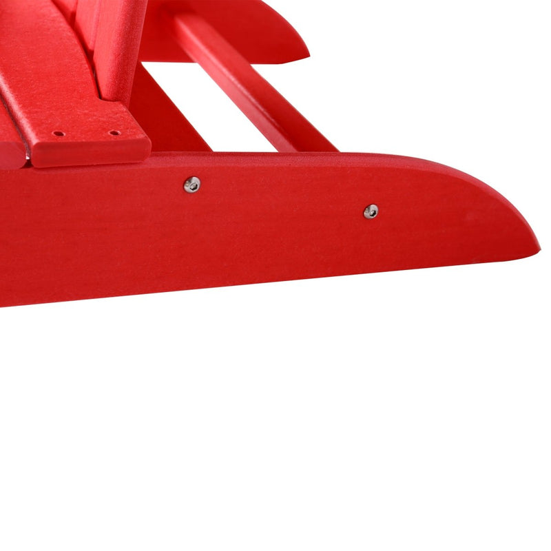 Adirondack Chair Holder HDPE Patio Chairs Weather Resistant Outdoor Chairs for Lawn, Deck, Backyard, Garden, Fire Pit, Plastic Outdoor Chairs - Red - Atlantic Fine Furniture Inc