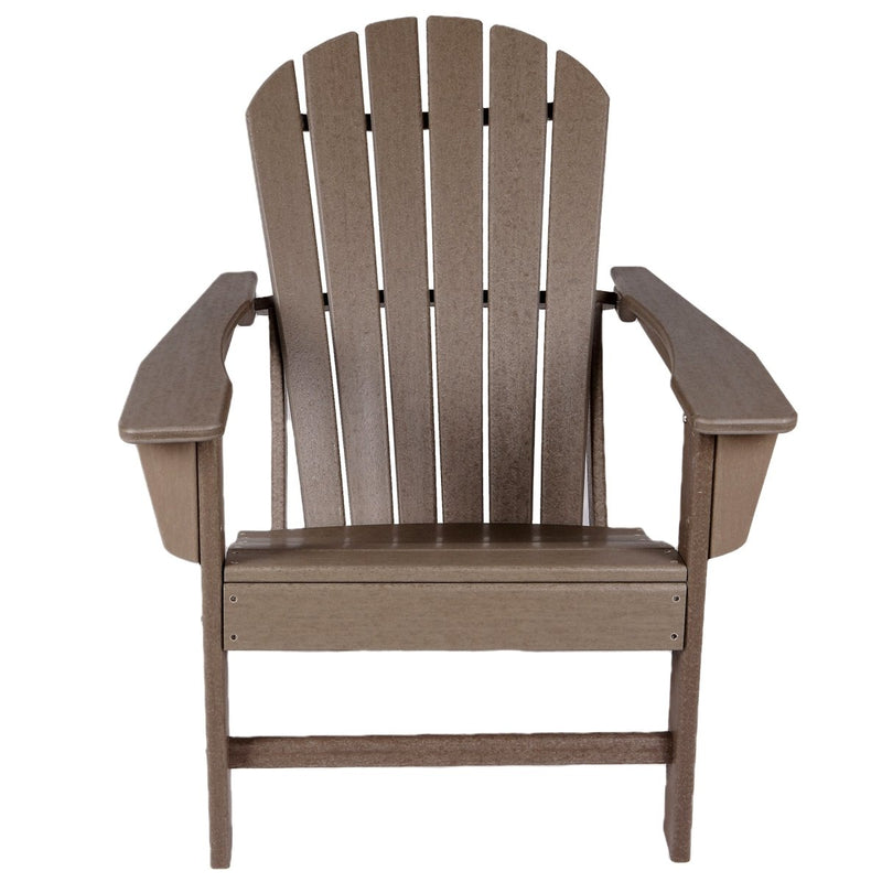 Adirondack Chair Holder HDPE Patio Chairs Weather Resistant Outdoor Chairs for Lawn, Deck, Backyard, Garden, Fire Pit, Plastic Outdoor Chairs - Teak - Atlantic Fine Furniture Inc