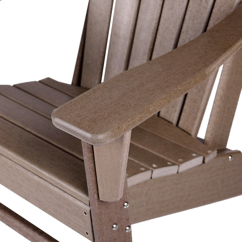 Adirondack Chair Holder HDPE Patio Chairs Weather Resistant Outdoor Chairs for Lawn, Deck, Backyard, Garden, Fire Pit, Plastic Outdoor Chairs - Teak - Atlantic Fine Furniture Inc