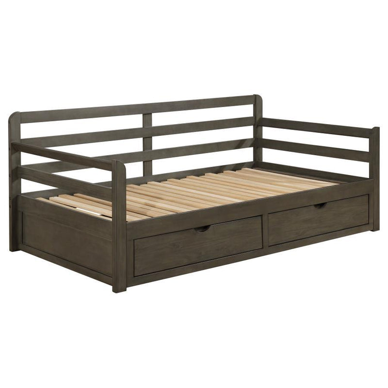 Sorrento - 2-Drawer Twin Long Daybed With Extension Trundle - Gray