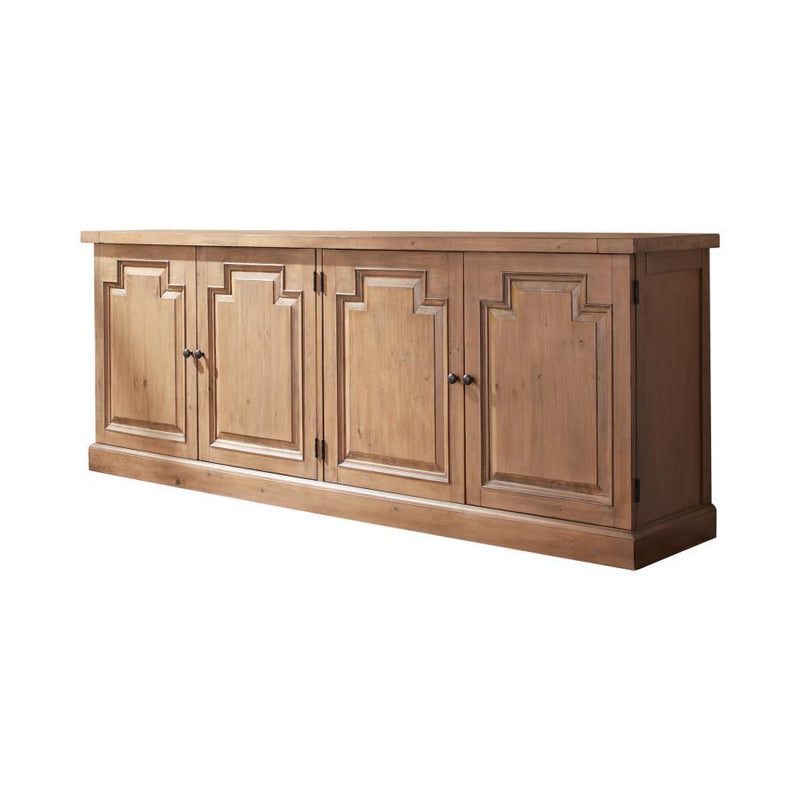 Florence - 4 Door Dining Sideboard Buffet Cabinet - Rustic Honey - Atlantic Fine Furniture Inc