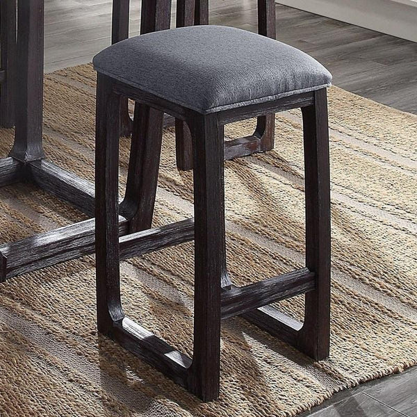 Razo - Stool - Fabric & Weathered Espresso - Atlantic Fine Furniture Inc