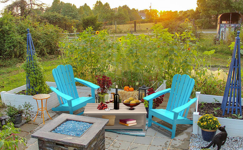 Resistant Adirondack Chair for Patio Deck Garden
Plastic Adirondack Chair, Fire Pit Chair, Blue,1 piece.