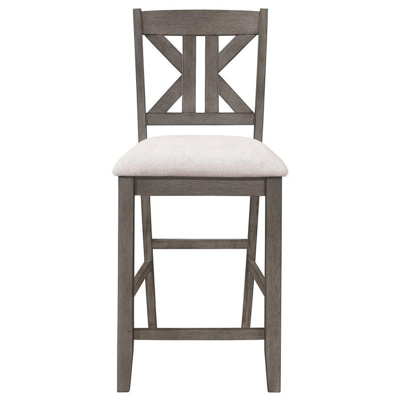 Athens - Wood Counter Chair With Cushion (Set of 2) - Barn Gray - Atlantic Fine Furniture Inc