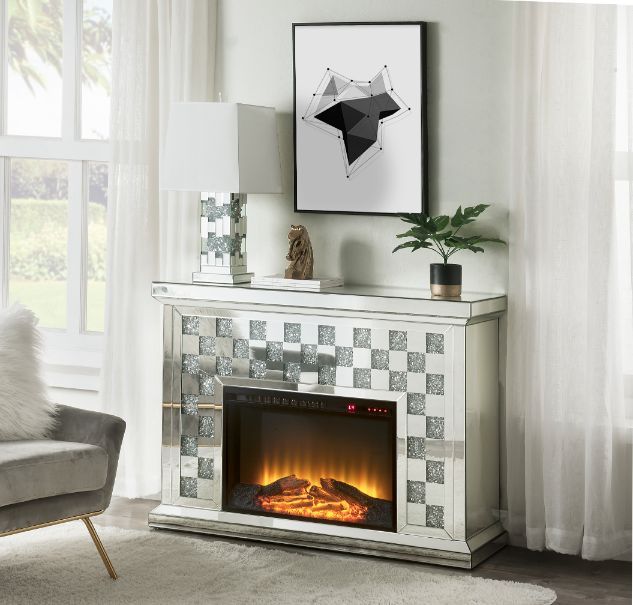 Noralie - Fireplace - Mirrored - Atlantic Fine Furniture Inc