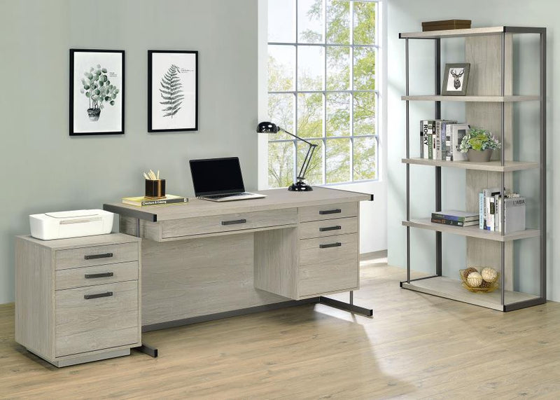 Loomis - 3-Drawer Home Office File Cabinet - Whitewashed Gray