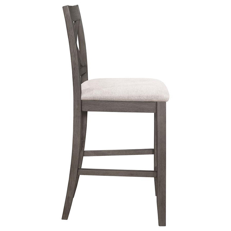 Athens - Wood Counter Chair With Cushion (Set of 2) - Barn Gray - Atlantic Fine Furniture Inc