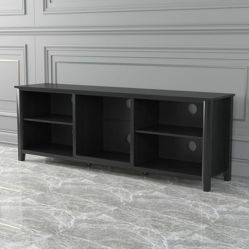 TV Stand Storage Media Console Entertainment Center,Tradition Black,wihout drawer