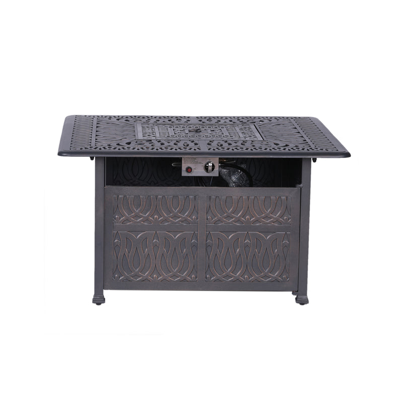 Powder Coated Aluminum Propane Gas Fire Pit Table