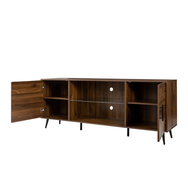 TV Stand Mid-Century Wood Modern Entertainment Center Adjustable Storage Cabinet TV Console for Living Room