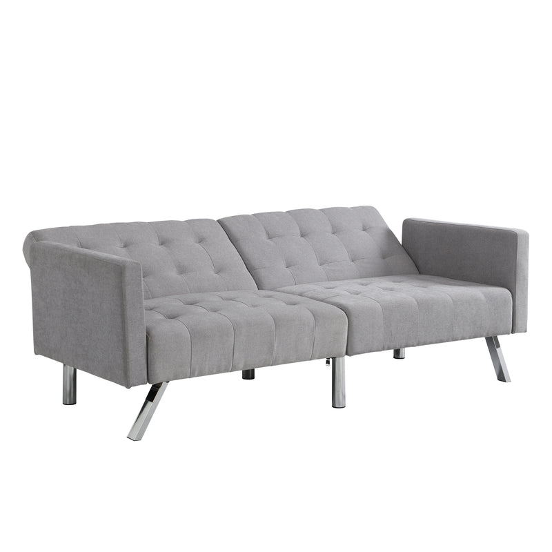 Sofa Bed Convertible Folding Light Grey Lounge Couch Loveseat Sleeper Sofa  Armrests Living Room Bedroom Apartment Reading Room