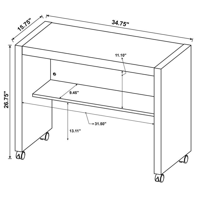 Skeena - 3 Piece Home Office Computer Desk Set - Cappuccino