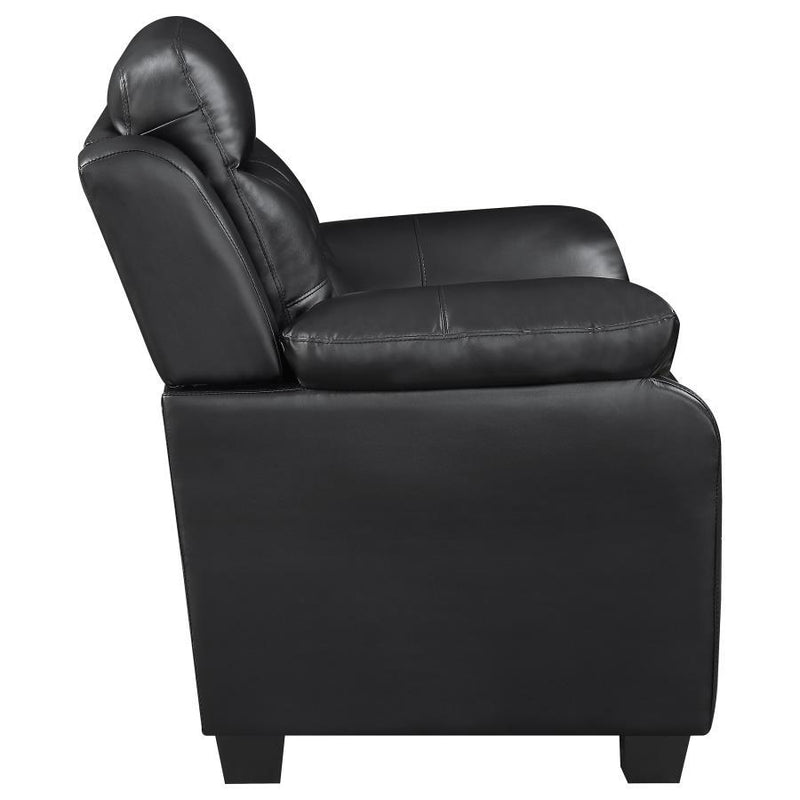 Finley - Upholstered Padded Arm Tufted Accent Chair - Black