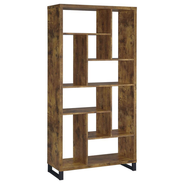 Delwin - 6-Shelf Bookshelf - Rustic Nutmeg