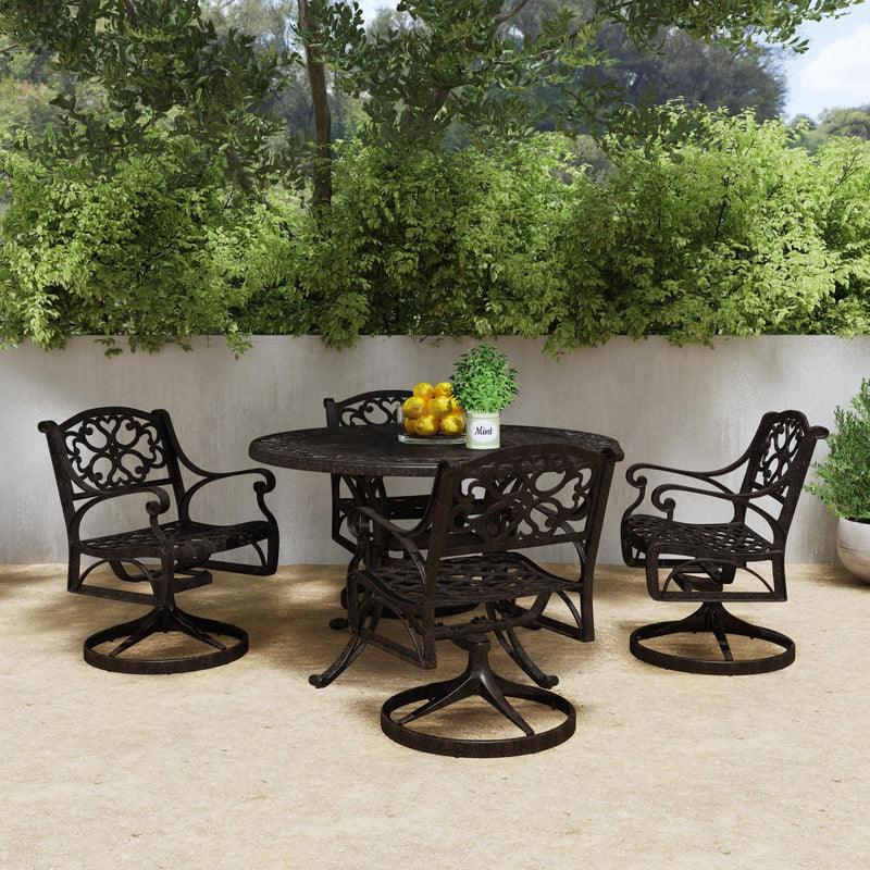 Sanibel - 48" Metal Outdoor Dining Set - Swivel Chairs