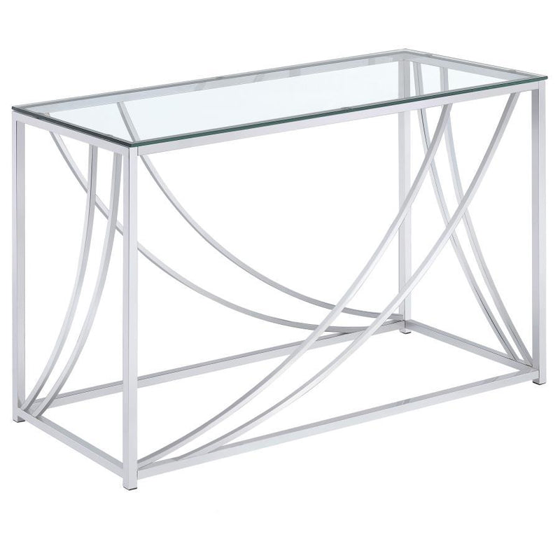 Lille - Glass Top Entryway Sofa Console Table Accents - Chrome - Atlantic Fine Furniture Inc