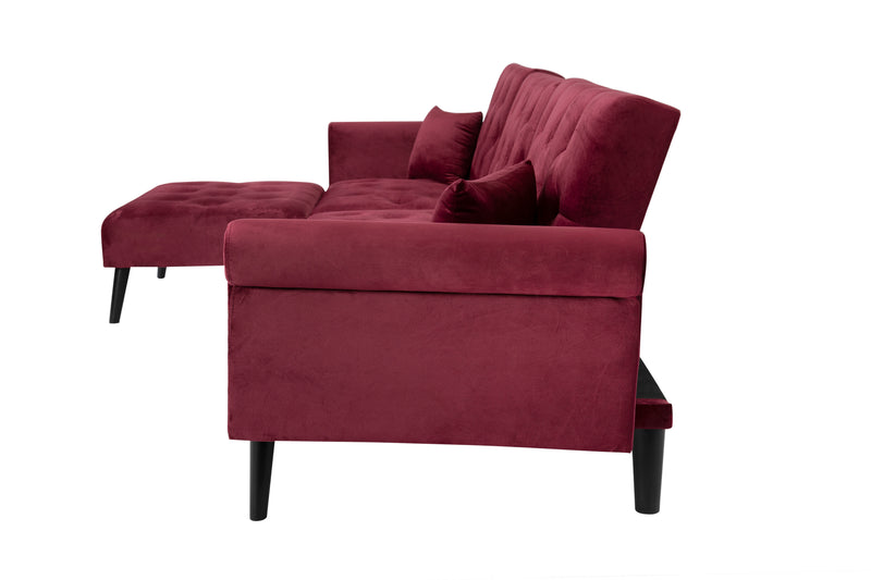 Convertible Sofa bed sleeper red velvet（W223S00006、W223S00458、W223S00873）