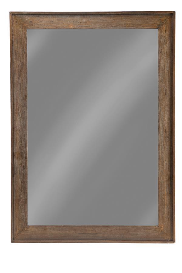 Odafin - Wood Frame Floor Mirror - Distressed Brown - Atlantic Fine Furniture Inc