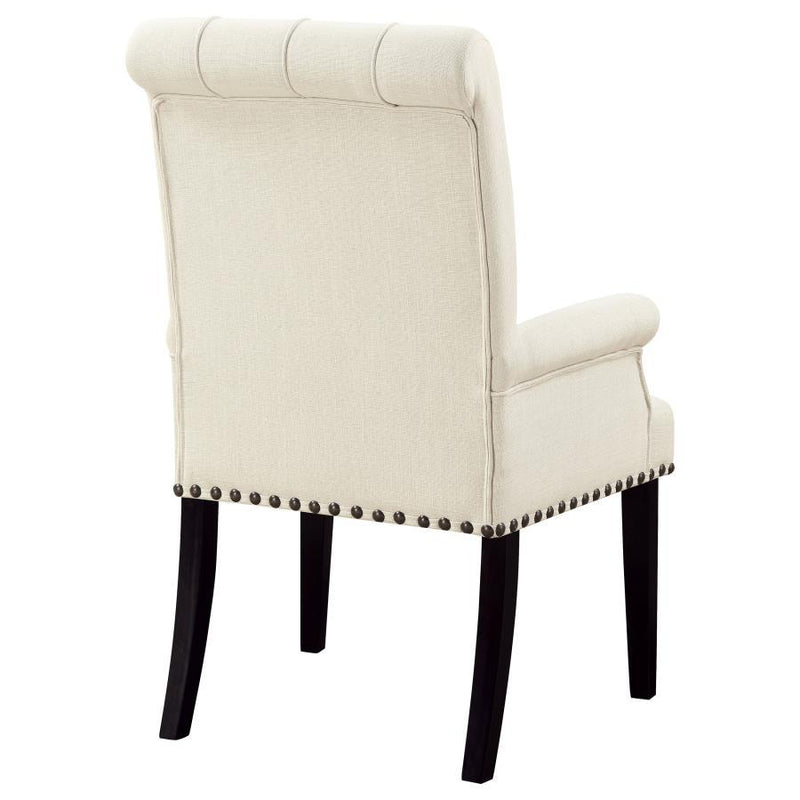 Alana - Fabric Upholstered Dining Arm Chair - Beige