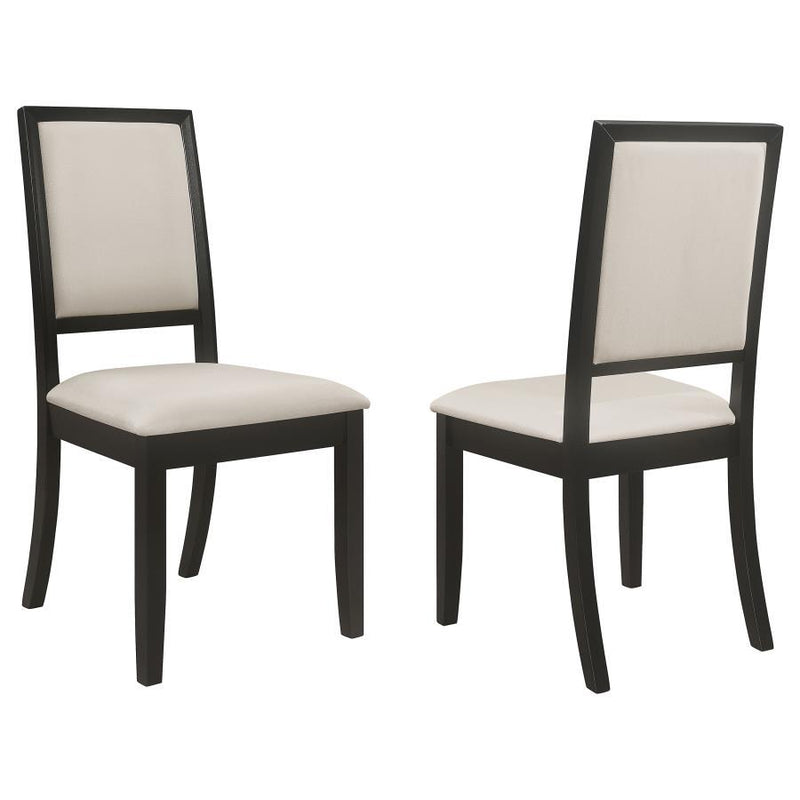 Louise - Upholstered Wood Dining Side Chairs (Set of 2) - Black - Atlantic Fine Furniture Inc