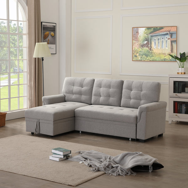 Upholstery Sleeper Sectional Sofa Gray