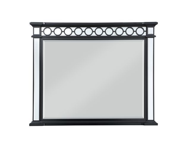 Varian II - Mirror - Black Velvet & Black & Sliver Finish - Atlantic Fine Furniture Inc