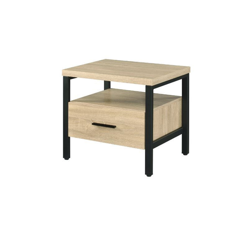 Yawan - Accent Table - Oak & Black Finish