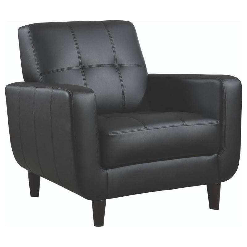 Aaron - Upholstered Track Arm Tufted Accent Chair - Black