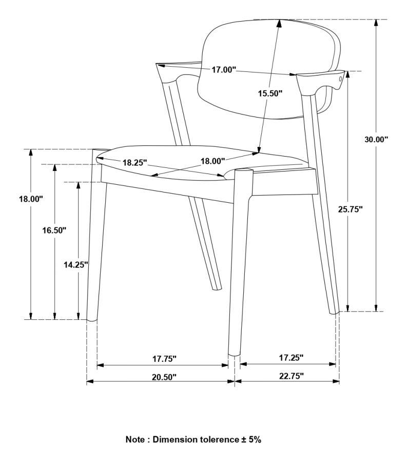 Stevie - Padded Wood Dining Arm Chair (Set of 2) - Black