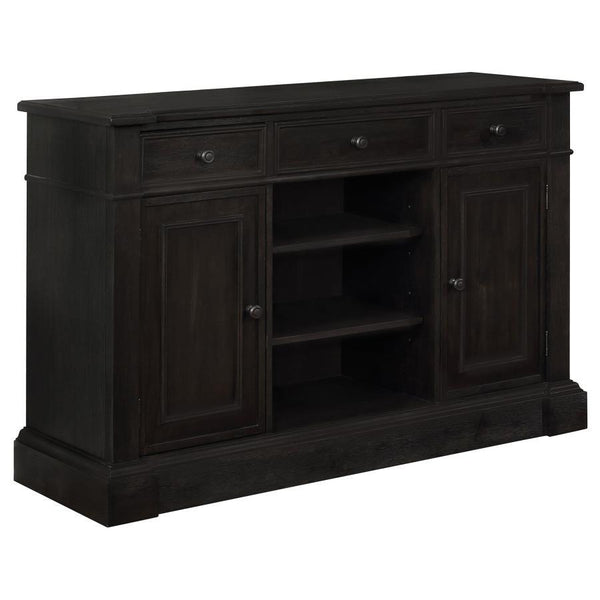 Phelps - 2 Door Sideboard Buffet Cabinet - Distressed Noir - Atlantic Fine Furniture Inc