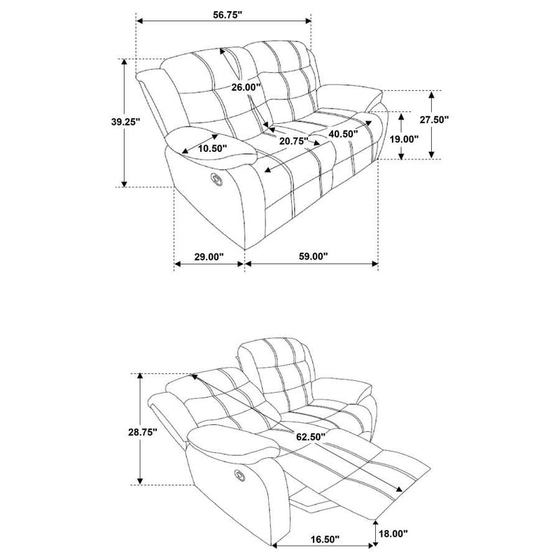 Rodman - Upholstered Padded Arm Reclining Loveseat - Olive Brown - Atlantic Fine Furniture Inc