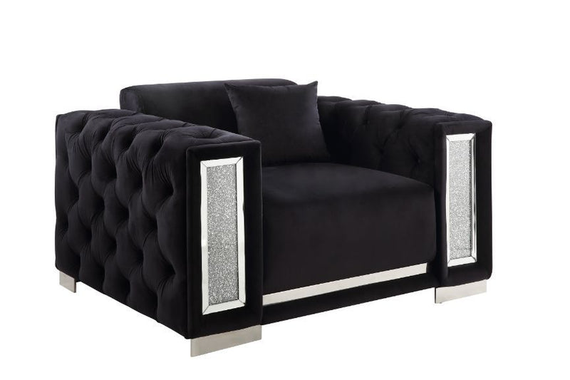 Trislar - Chair - Black Velvet - 33"