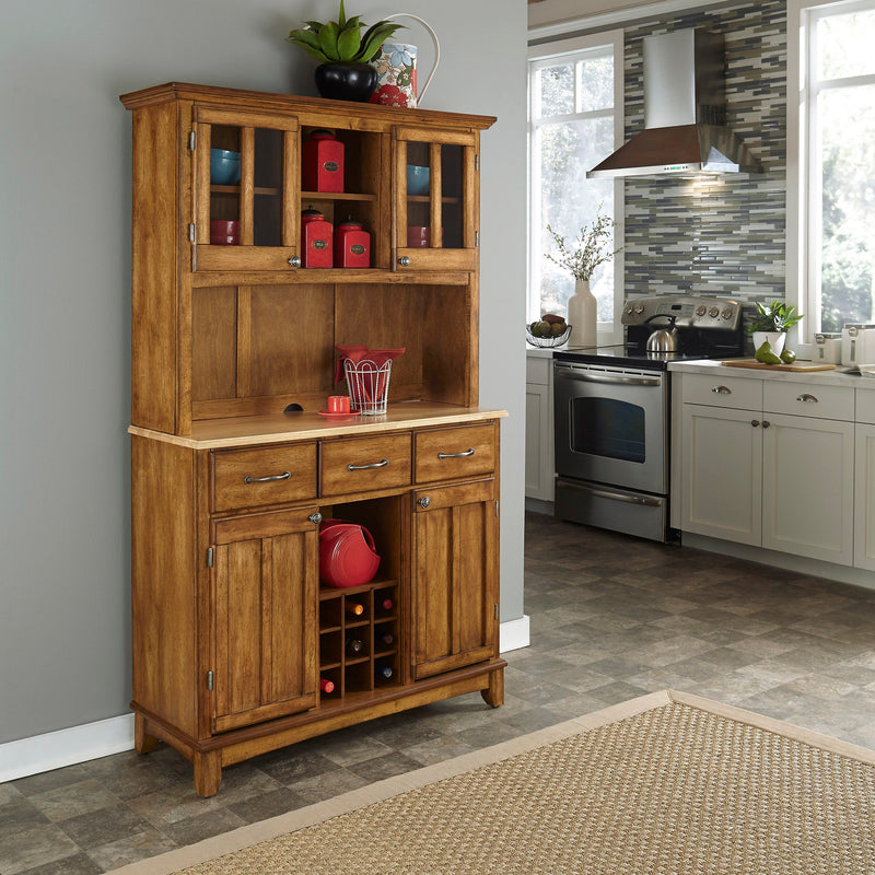 Hampton - Buffet With Hutch - Natural Wood Top