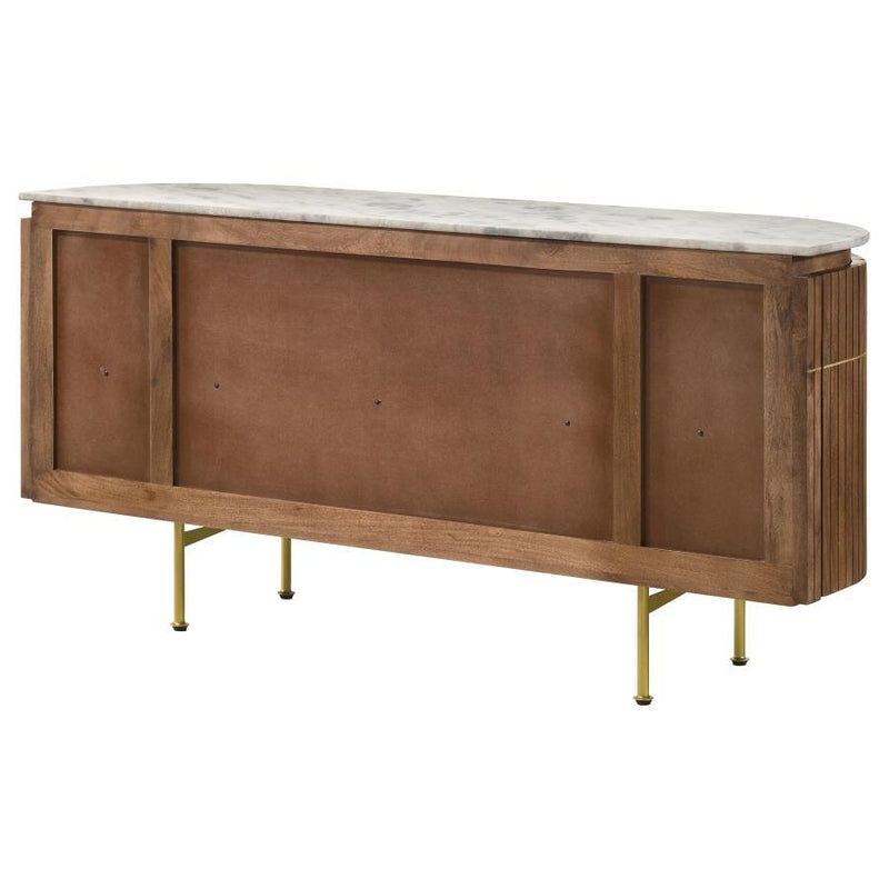 Ortega - 4 Door Marble Top Sideboard Buffet Cabinet - Natural