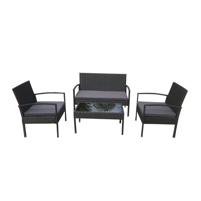 Roxana Wicker/Rattan 4 - Person Seating Group with Cushions Garden Outdoor Furniture Set