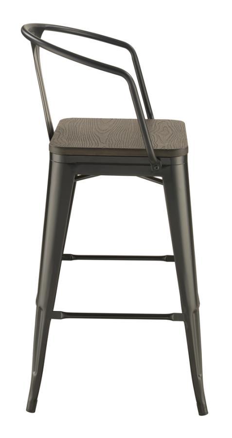 Cavalier - Metal Bar Chair (Set of 2) - Dark Elm And Matte Black