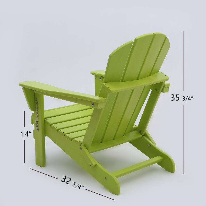 Classic Solid All-weather Folding Plastic Adirondack Chair