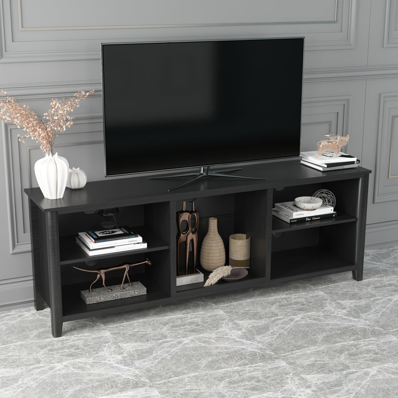 TV Stand Storage Media Console Entertainment Center,Tradition Black,wihout drawer