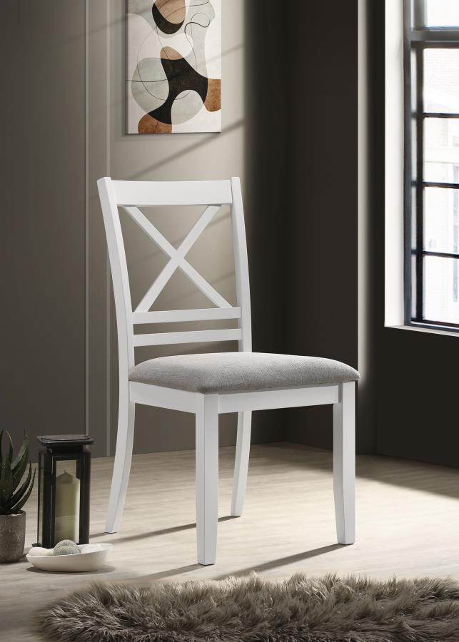 Hollis - Cross Back Wood Dining Side Chair (Set of 2) - White