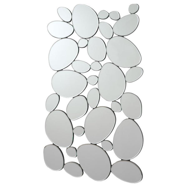 Topher - Pebble Themed Wall Mirror - Silver - Atlantic Fine Furniture Inc