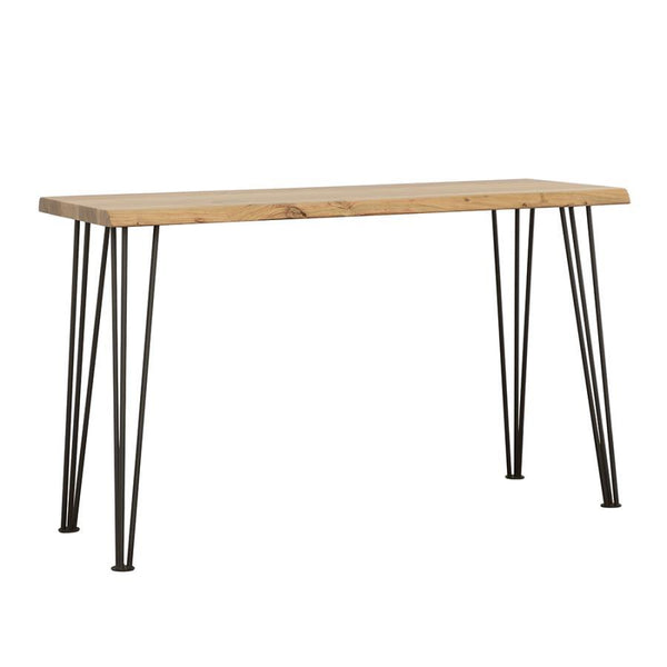 Zander - Solid Wood Top Console Table - Natural And Matte Black - Atlantic Fine Furniture Inc